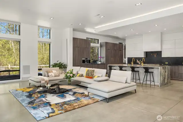 Photo of adjacent, completed home (lot 3) great room for representation purposes only.