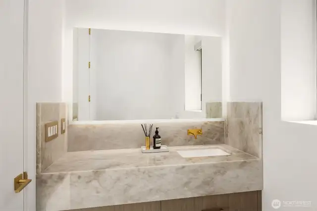 Photo of adjacent, completed home (lot 3) Powder room - for representation purposes only.