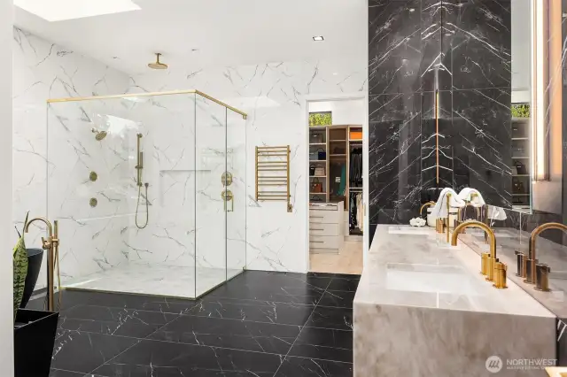 Photo of adjacent, completed home (lot 3) primary bathroom - for representation purposes only.