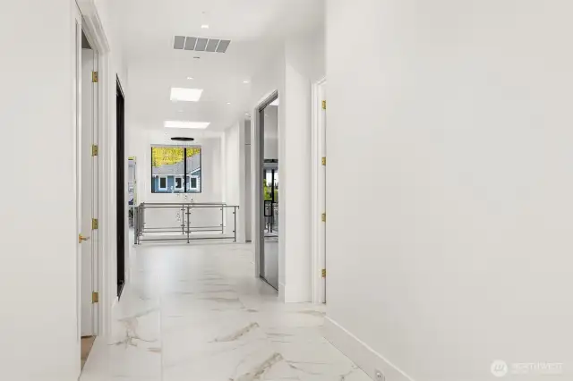 Photo of adjacent, completed home (lot 3) upper hallway - for representation purposes only.