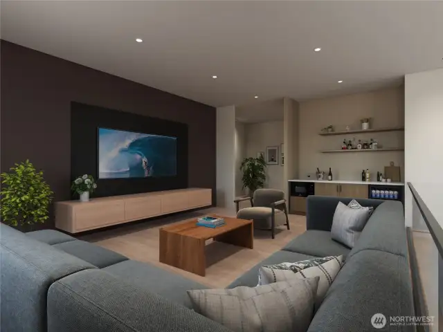 *RENDERING OF LOT 2 Main floor flex/media room *For representation purposes only**