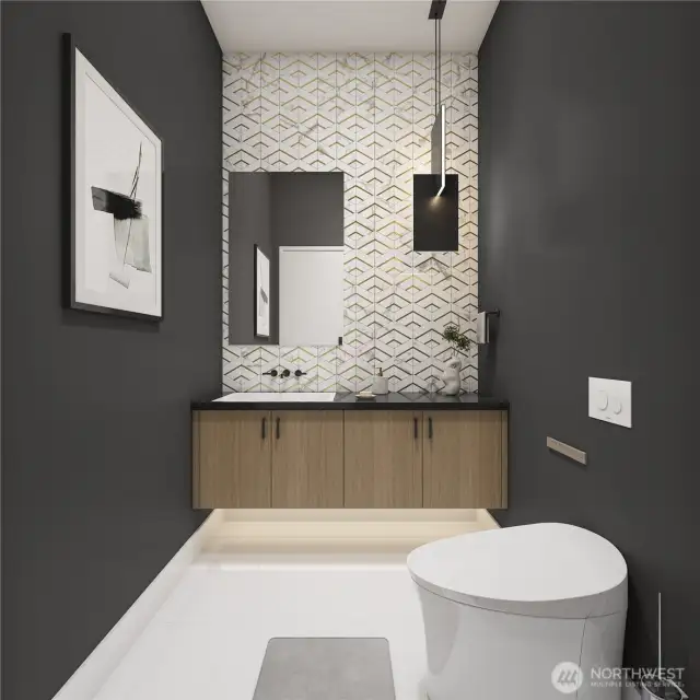 *RENDERING OF LOT 2 Powder room *For representation purposes only**