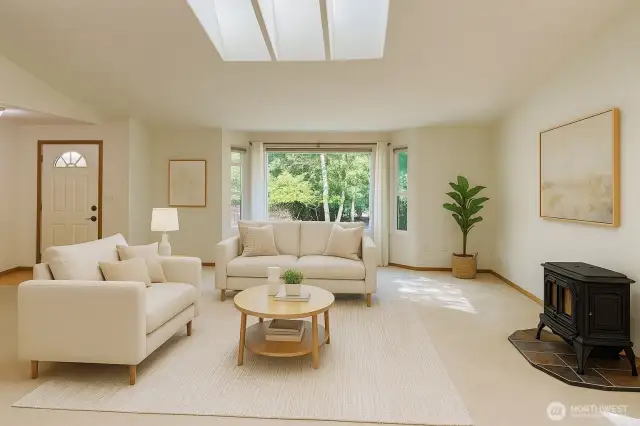 Living room Virtually staged and AI edited