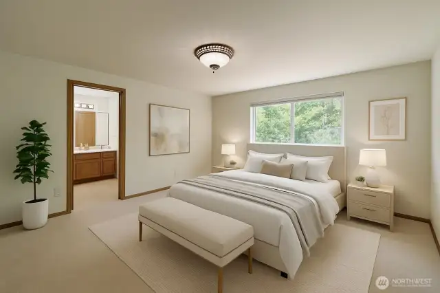 Primary Bedroom Virtually staged and AI edited