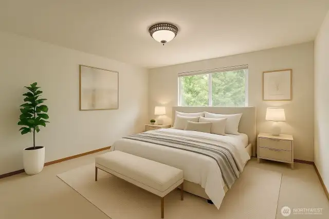 Bedroom #3 Virtually staged and AI edited
