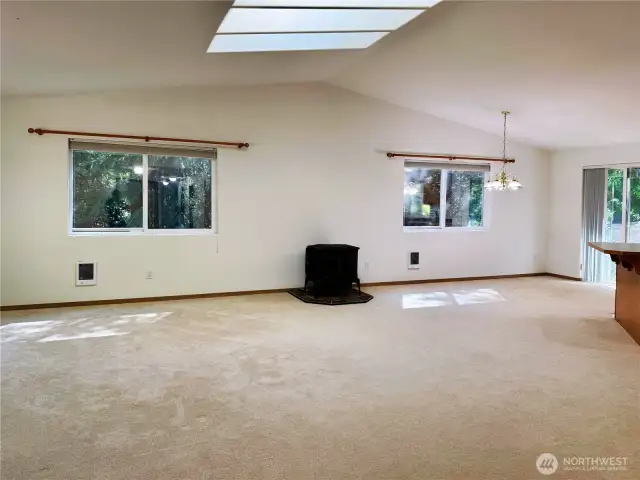 Vaulted Ceilings with plenty of Light from sky lights