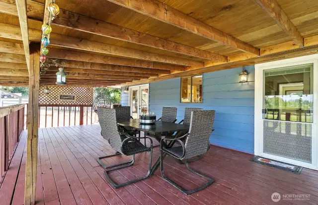 freshly treated back deck