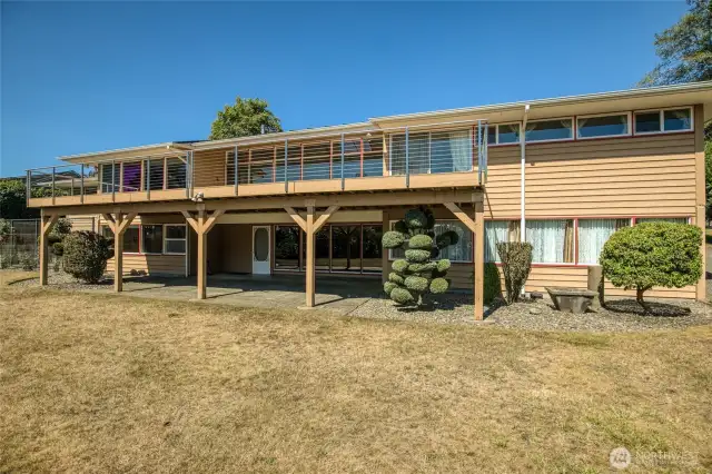 Back yard and view of the house