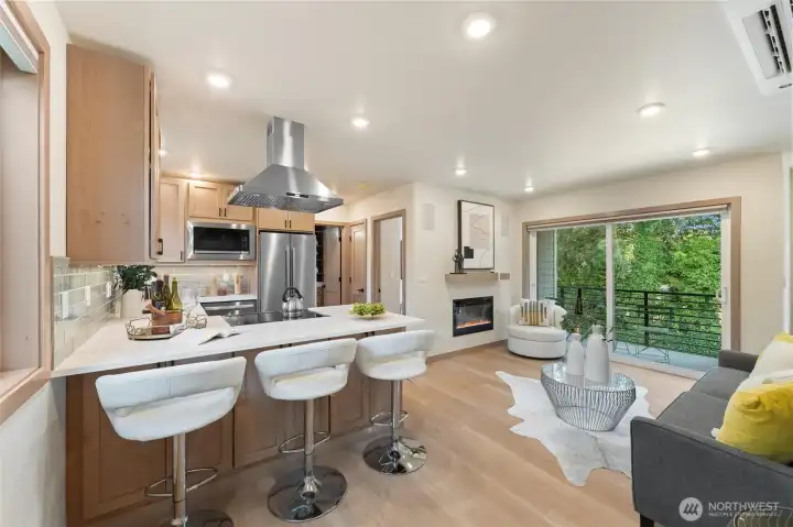 Open light and bright living area.
