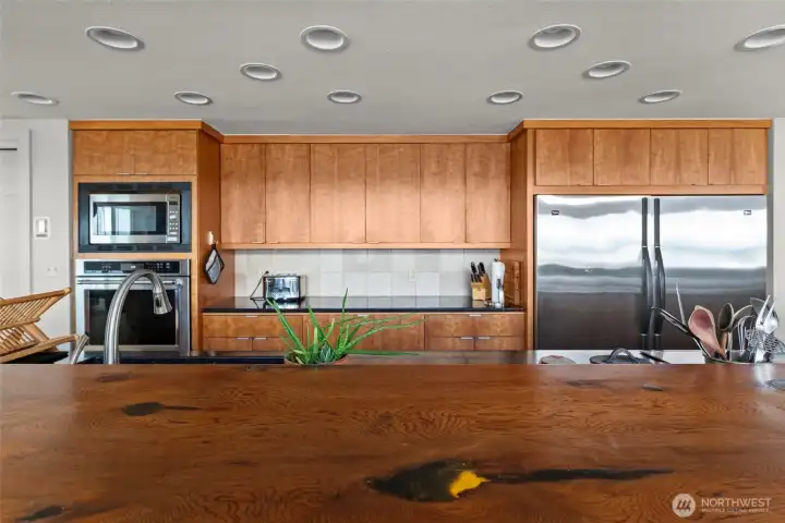 Custom, local live-edge wood counter.
