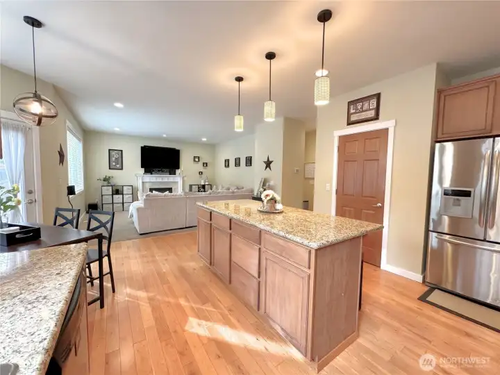Kitchen open to family room