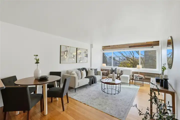 Large open concept living and dining