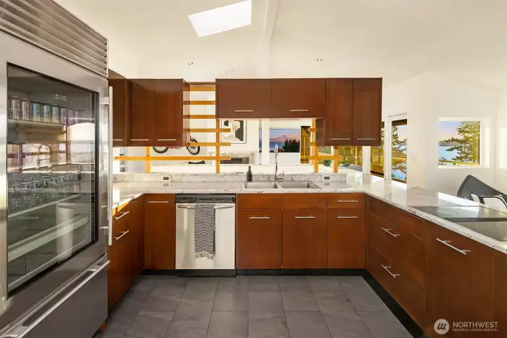 Glass-front Sub-Zero refrigerator