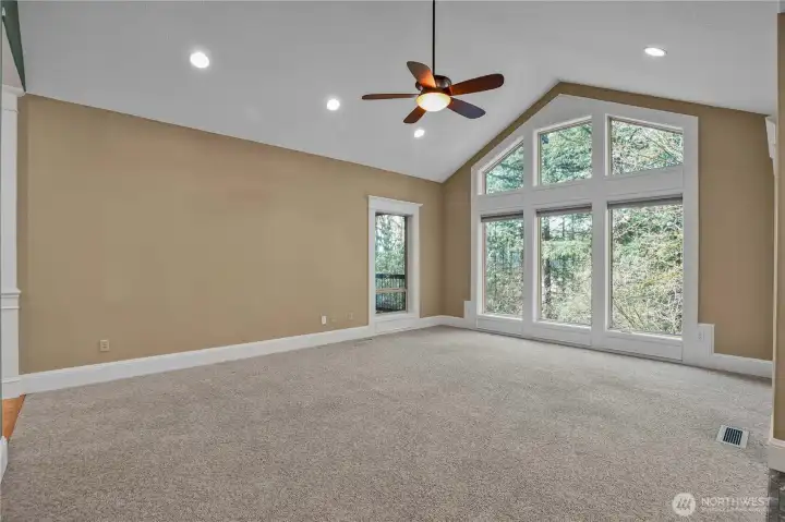 Living Room w/ Vaulted ceilings