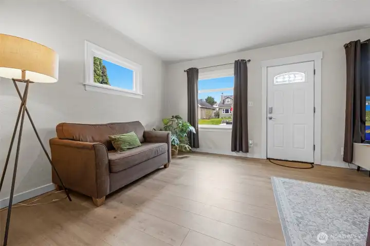Main living area looking back at front door
