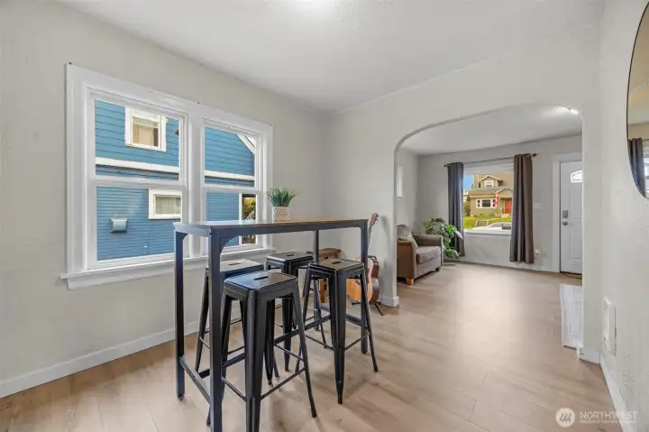 Dining area looking back to living area