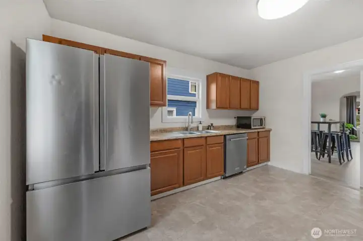 Kitchen looking back towards dining room