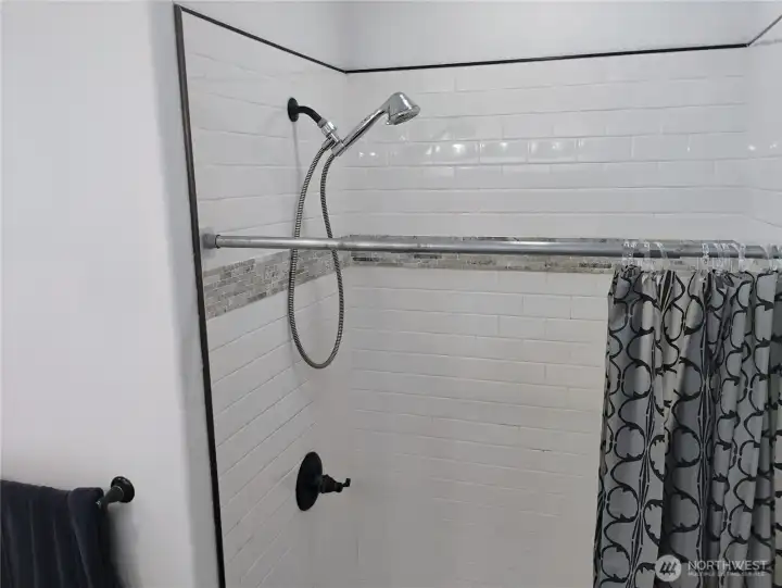 Large tiled walk in shower