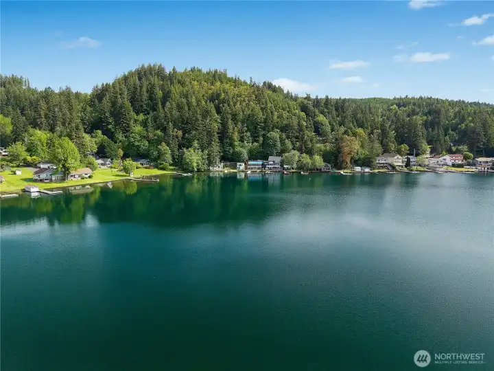 Enjoy the beauty of Summit Lake from above, with peaceful water and tree-lined surroundings. Enjoy the beauty of Summit Lake from above, with peaceful water and tree-lined surroundings.
