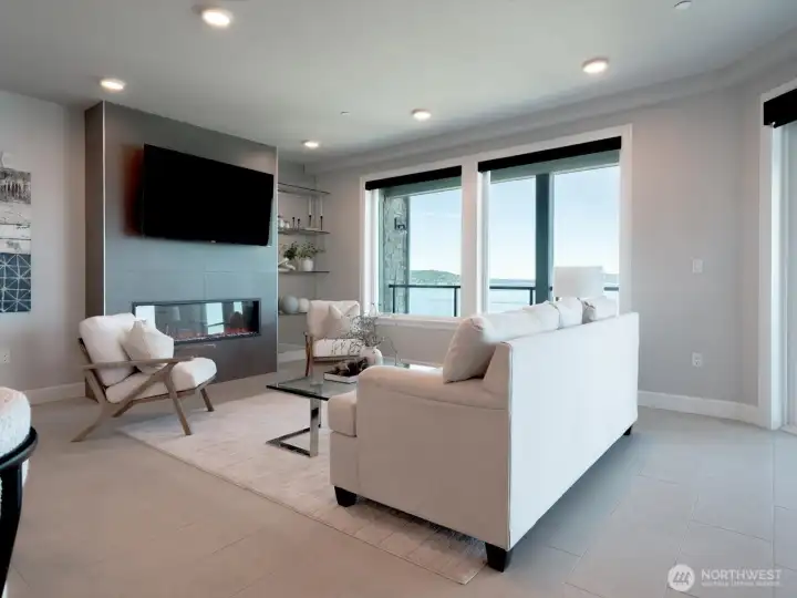 Designed to maximize the most important feature, the view, the living space captures sweeping vistas while offering a comfortable setting for relaxation and entertaining. Designed to maximize the most important feature, the view, the living space captures sweeping vistas while offering a comfortable setting for relaxation and entertaining.