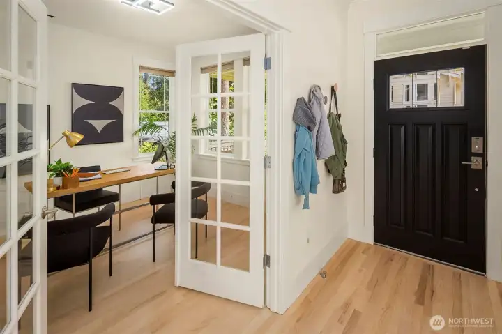 Office with french doors. Office with french doors.