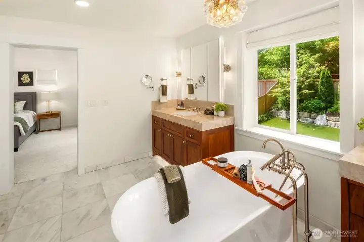 Primary bath does not disappoint. Primary bath does not disappoint.