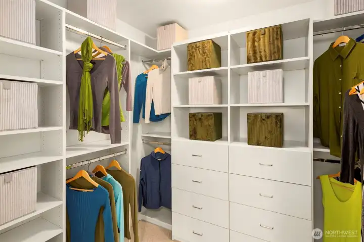 Primary closet #1 with buit-ins. Primary closet #1 with buit-ins.