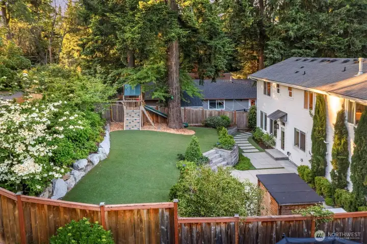 Backyard is west facing, making the perfect place to enjoy those summer afternoons and evenings to soak up that golden hour. Backyard is west facing, making the perfect place to enjoy those summer afternoons and evenings to soak up that golden hour.
