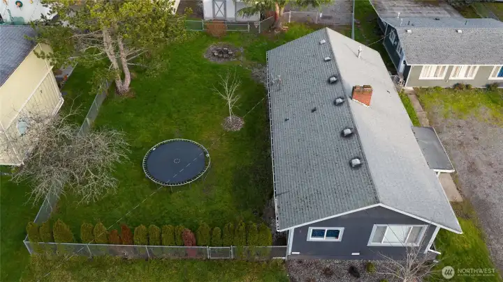 Large fenced yard. Large fenced yard.