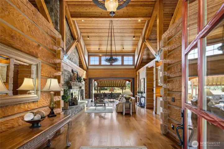 Folding patio doors allowing for seamless indoor/outdoor living