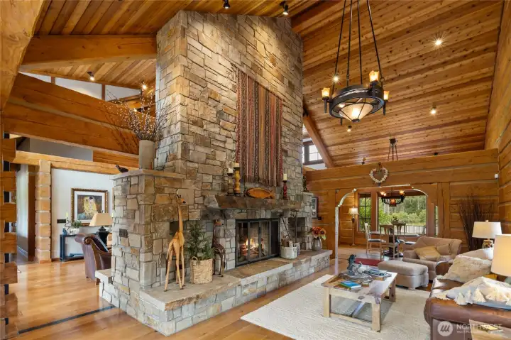 Dual sided fireplace