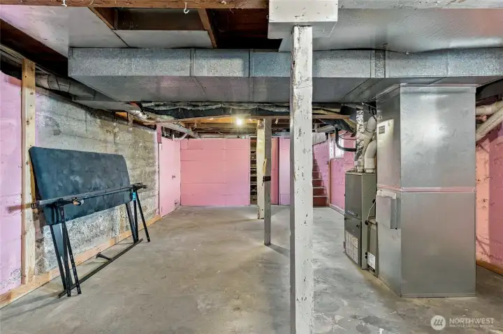 Unfinished basement with HVAC Unfinished basement with HVAC