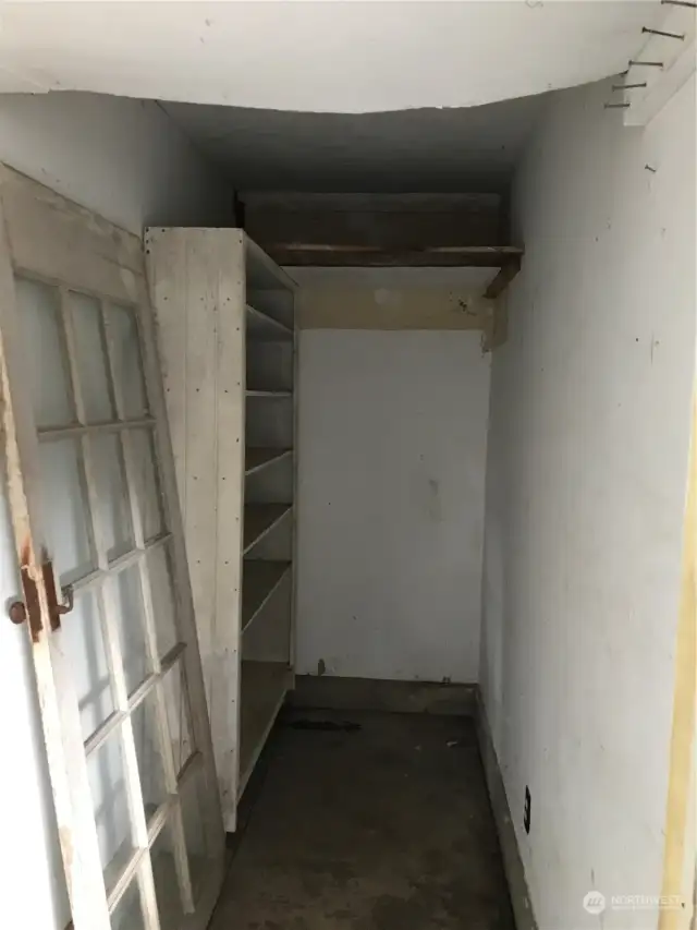 Storage room in garage