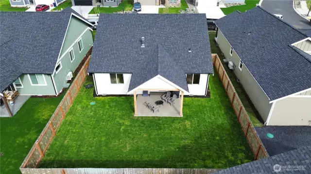 Fully fenced back yard
