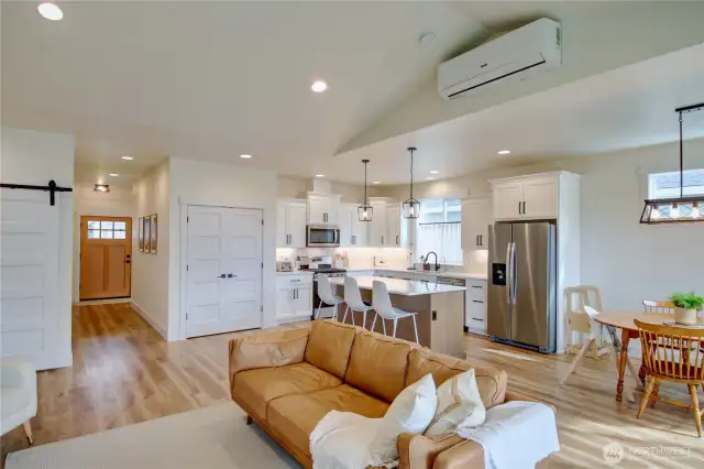 Open concept with energy efficient ductless heating and A/C