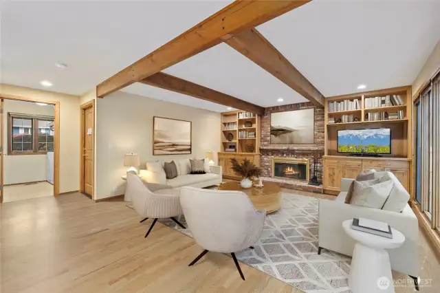 Virtual staging helps you visualize the size of the space and the wonderful potential for this room.