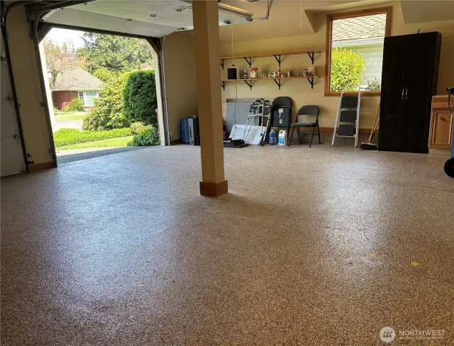 Awesome epoxy floor in the garage!