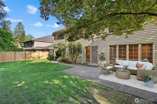 Back patio virtually staged to give you ideas on how to furnish this area.