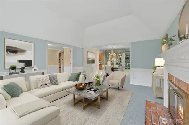 Virtual staging really shows how elegant the formal living and dining space can be.