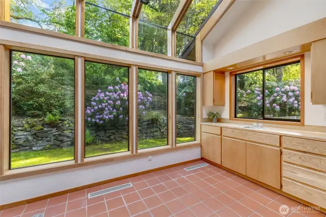 Solarium with gorgeous views of back yard