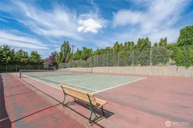 Tennis Court across from Garage
