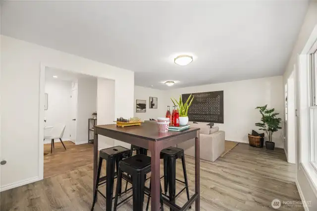 Gathering space in the family room
