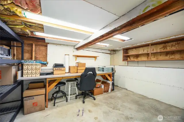 Basement storage or shop space