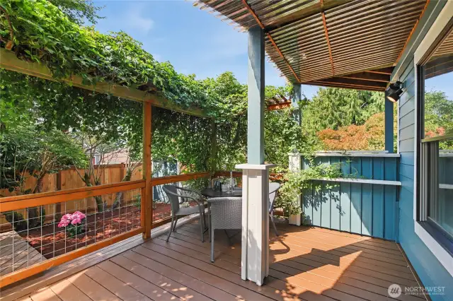 The back deck is a perfect place for al fresco dining