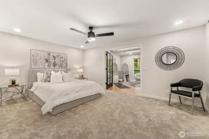 XL primary suite boasts a SUNROOM, plus extra closet space and a NEW primary bath.