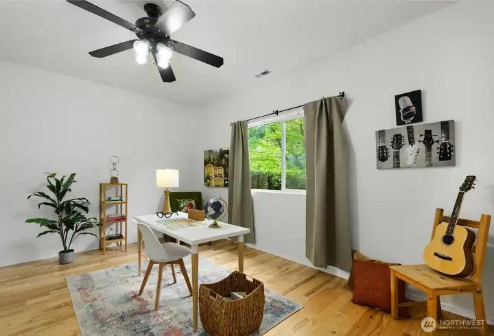 Downstairs office, music room, or P