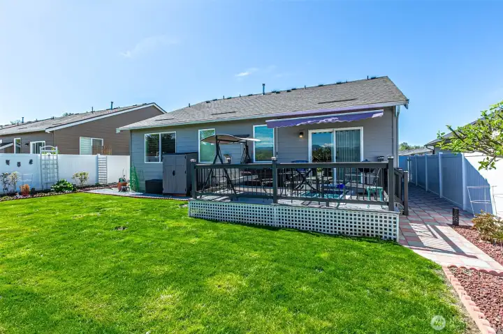 The backyard Looking back to the deck