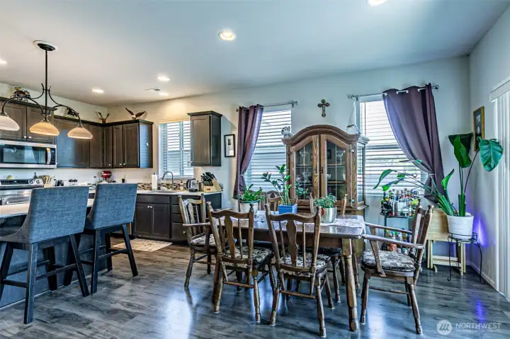 Dining room and kitchen