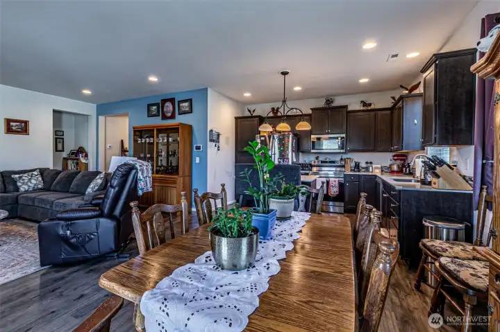 Dining room and kitchen