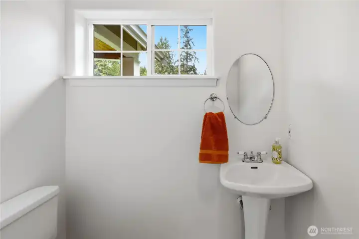 A half bathroom on the main floor.